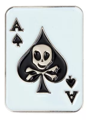 Ace Spades Badge Pin Poker Of Jolly Roger Motorcycle Motorhead Cafe Racer • £3.49