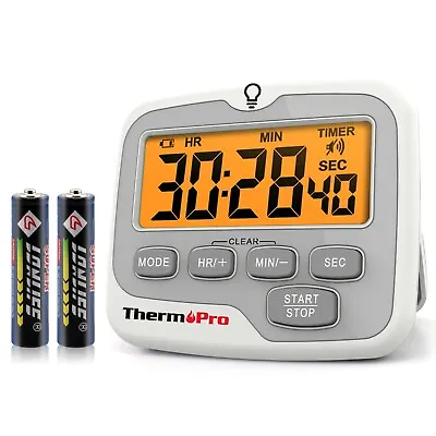 ThermoPro TM01 Digital Kitchen Timer With Backlight Countdown Count Up Timer LCD • $16.99