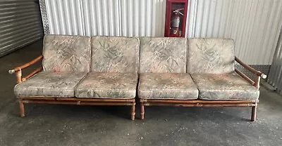 John Wisner  Ficks Reed Two Piece Sectional Rattan Sofa • $1600