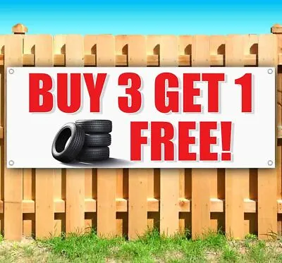 BUY 3 GET 1 FREE Advertising Vinyl Banner Flag Sign Many Sizes TIRES AUTO • $23.39