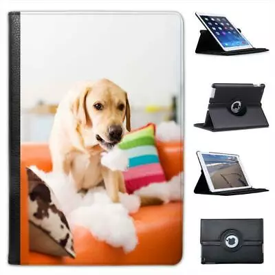 Golden Retriever Playing With Pillows Folio Leather Case For IPad Mini & Retina • £11.99