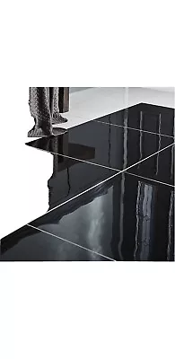 Porcelain Tiles Black High Gloss 600 X 600 X 9.5mm 27 Boxes 81 Tiles Approx 29sm • £560