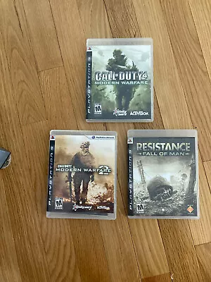 Play Station 3 Lot Of 3 Resistance Call Of Duty 4  Modern Warfare And Mod.war2 • $16.95