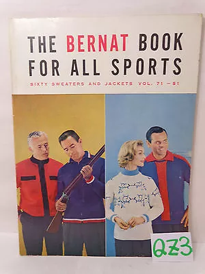 Vintage Crochet Book The Bernat Book For All Sports 60 Sweaters Volume 71 1958 • $8.99