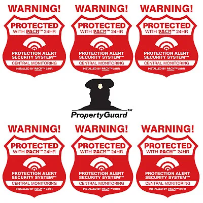 6 Security Warning Home Alarm Decals Set UV Outdoor  • $5.95