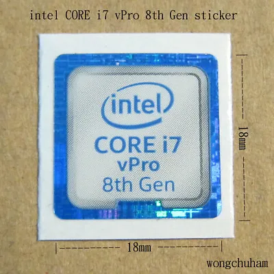 Intel CORE I7 VPro 8th Gen Sticker 18mm X 18mm - New Genuine Good Quality • $2.22