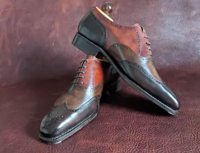 Vass Tri Tone Short Wing Oxford Shoes - U Last - Size 41.5 EU (~8.5 US) • $499