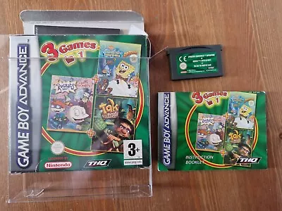 3 Games In 1 (Tak Rugrats Spongebob) Game Boy Advance Boxed In Protector • £11.95