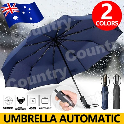 $13.95 • Buy Automatic Umbrella Auto Open Close Compact Folding Windproof Anti UV Rain 10Ribs