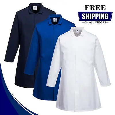 Portwest Men's Lab Coat Pockets Food Industry Work Men Durable Catering Chef • £19.99