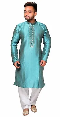 Men's South Asian Kurta Shalwar Kameez Pyjama Sherwani Wedding Party Wear 1833 • £38