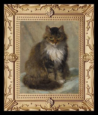 Maine Coon Cat Miniature Dollhouse Art Picture 8284 • $13.95