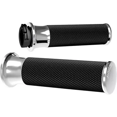 Arlen Ness Chrome Smoothie Fusion Grips For Harley • $80.96