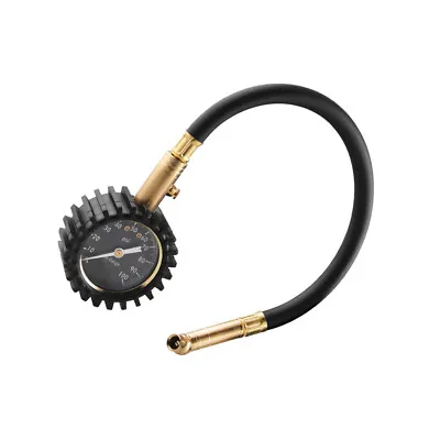 Tire Pressure Gauge Meter Tester Round Dial With Rubber Tube For Car Motorcycle • $19.70