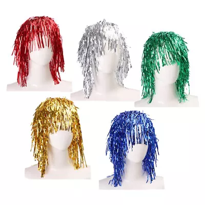  5 Pcs Shiny Party Wig Ponytail Extension Kids Green Fancy Dress Up Wigs • £9.99