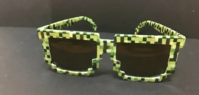 Minecraft Style 3D Blocks Green Mosaic Funny Glasses  Durable Game Accessory • $9.95