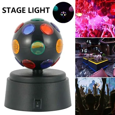 Disco Light Ball Crystal Party DJ Rotating LED Magic Stage Party Lamp Battery • £10.39