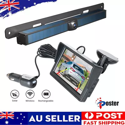 5  Wireless Monitor Solar License Plate Backup Camera For Car Reverse Rear View • $199.68