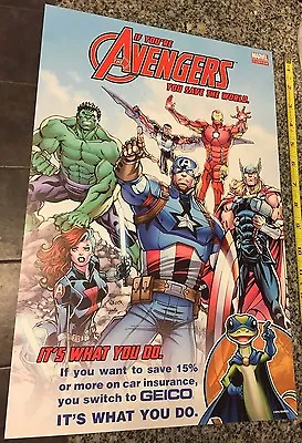 Marvel Avengers Geico 2016 New York Comic Con NYCC 11  X 16  Mini Poster Rare • $11.99