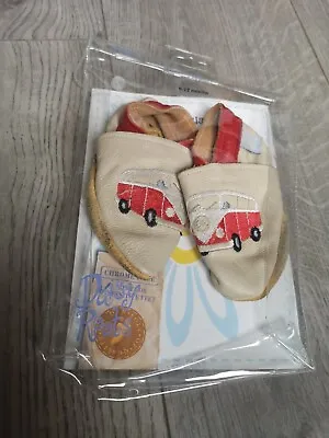 Daisy Roots Leather Chrome Free Baby Shoes 6-12months (2-3.5UK) Vw Campervan • £3.75