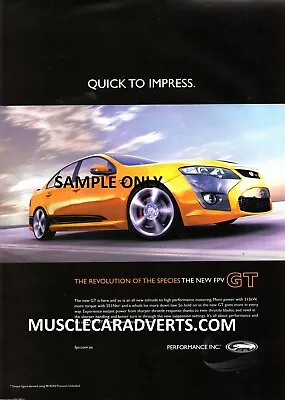 2012 Ford Fpv Fg Gt Falcon A3 Advert Poster Sale Brochure • $15