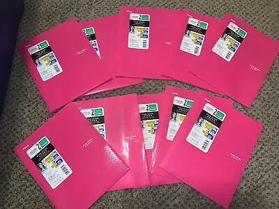 Mead Five Star 2 Pocket Folders 3 Hole Plastic Diamond Pattern Barbie Pink Lot 4 • $11.99