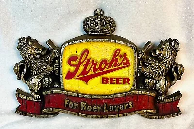 Vintage Stroh's Beer Wall Sign Beer Pub Tavern Excellent Condition • $7.99