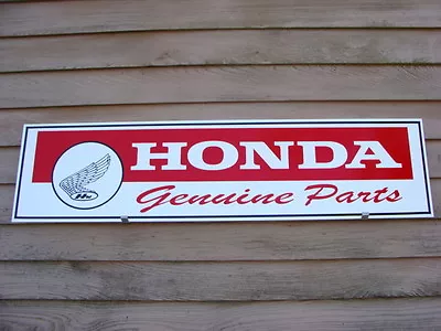 1970's HONDA  MOTORCYCLE DEALER/SERVICE SIGN/AD W/EARLY FEATHERED LOGO 1'x46  • $74.99