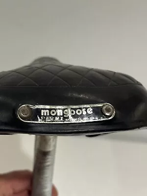 Old School BMX Mongoose Seat/Post Vintage 1981 Diamond Quilted Motomag USA CW • $220