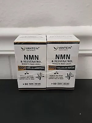 VANTEIN Resveratrol Boosts Nad Level 1000 MG 60 Capsules Exp 12/09/2026 X2 • $60