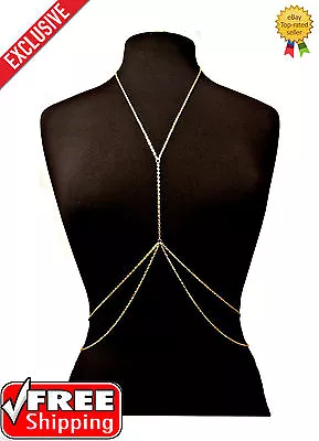 2x Women's GOLD BODY CHAIN Fashionable Jewelry FREE SHIPPING - 2 Pack • $8.79