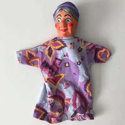$34.95 • Buy Rare Vintage? Paper Mache Head Hand Puppet Grandmother Mr. Rogers Puppet Judy