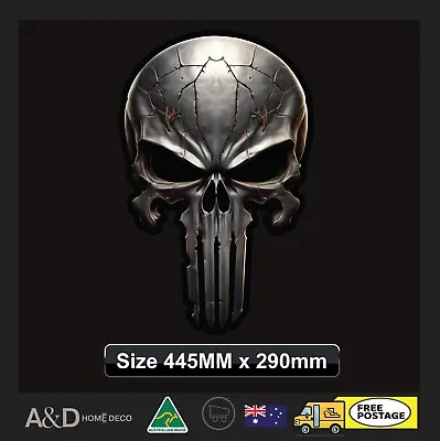 Punisher Skull Decal Vinyl Sticker Decal  4x4 Truck Caravan Trailer 445mm D3 • $29.99
