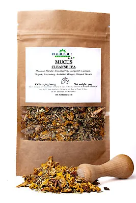 Mucus Detox Cleanse Tea Herbal Healing Lungs Support Bronchitis Cold Flu 50g • £7.99