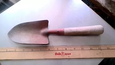 Red Painted Wood Handle Garden Trowel Antique Vintage Old Planter Tool Digger • $8
