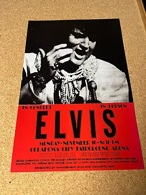 Elvis Presley 1970 Oklahoma City Handbill Cardstock Concert Poster 12x18 • $7.99
