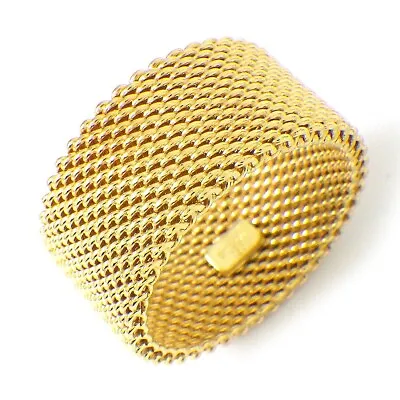 Tiffany & Co. Ring Somerset Mesh Wide 750(18K) Yellow Gold US5.75 • $1700