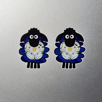 2x Yorkshire Rose County Flag Sheep Lamb Vinyl Sticker Decal For Car 50x65mm • £2.59