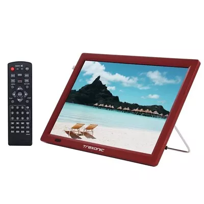 Trexonic 14  Red Portable Widescreen LED TV TRX-14D AC/DC Remote HDMI AV USB SD • $123.84