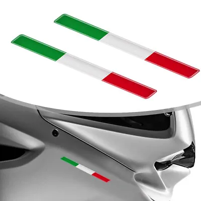 $6.34 • Buy 2Pcs Italy Italian Flag Logo Sticker Car Styling Emblem 3D Metal Badge Decal DIY