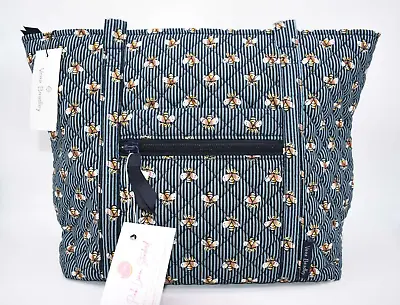 Vera Bradley Small Vera Tote Bag In  Bees Navy  Pattern • $68.90