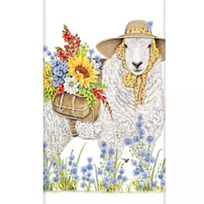 Mary Lake-Thompson Wildflower Sheep Floral Flour Sack Kitchen Towel • $10.50
