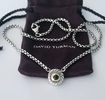 DAVID YURMAN *14K Gold & Sterling Silver Black Onyx Pendant Necklace - Pristine! • $265