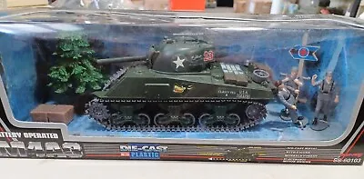 New Ray 1/32 Scale WWII M4A3 Battery Operated Sherman Tank Diecast Plastic 23 • $31.95