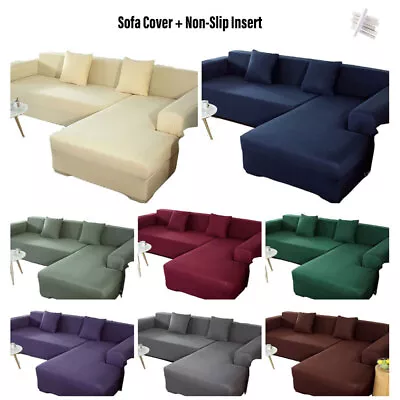 All-Inclusive Elastic 5 Seater L Shaped Chaise Sofa Protectors Furniture Cover • $31.44