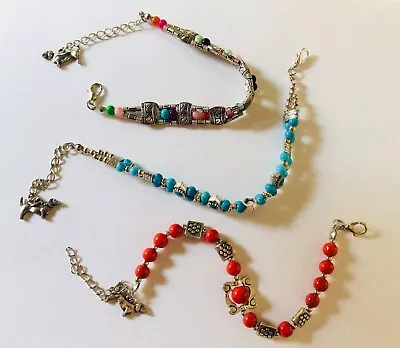 Beaded Bracelet With Dachshund Charm - 3 Piece Set • $3.95