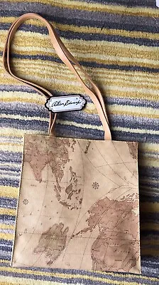 £8.50 • Buy N) ALAN EDWARD Beige Long Strap World Map Shoulder Handbag