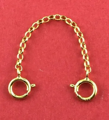 9ct Gold Strong Extender Safety Chain Bracelet Necklace Connecting Ring Soldered • £19.99