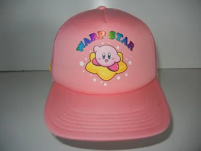 KIRBY X NINTENDO Bright Pink WARP STAR TRUCKER HAT Mario Video Game Baseball Cap • $16.99