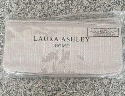 New Laura Ashley Fabric Curtain Tie-backs - Herringbone Dove Grey • £10